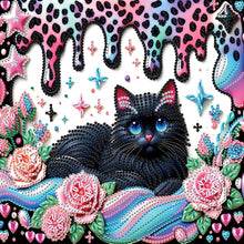 Load image into Gallery viewer, 4pcs Partial Special Diamond Painting Set - Flower cat (30*30CM)