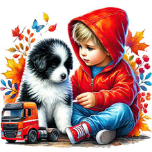 Load image into Gallery viewer, Diamond Painting - Full Round - Children and dogs (40*40CM)
