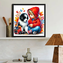 Load image into Gallery viewer, Diamond Painting - Full Round - Children and dogs (40*40CM)