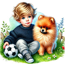 Load image into Gallery viewer, Diamond Painting - Full Round - Children and dogs (40*40CM)
