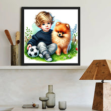 Load image into Gallery viewer, Diamond Painting - Full Round - Children and dogs (40*40CM)