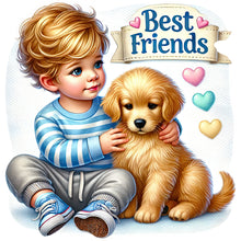 Load image into Gallery viewer, Diamond Painting - Full Round - Children and dogs (40*40CM)