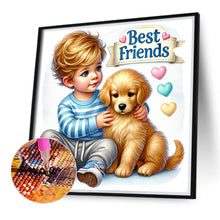 Load image into Gallery viewer, Diamond Painting - Full Round - Children and dogs (40*40CM)