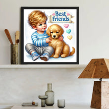 Load image into Gallery viewer, Diamond Painting - Full Round - Children and dogs (40*40CM)