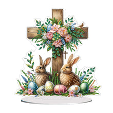 Load image into Gallery viewer, Acrylic Special Shape Easter Cross Desktop Diamond Art Kits Bedroom Table Decor