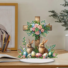 Load image into Gallery viewer, Acrylic Special Shape Easter Cross Desktop Diamond Art Kits Bedroom Table Decor