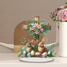 Load image into Gallery viewer, Acrylic Special Shape Easter Cross Desktop Diamond Art Kits Bedroom Table Decor