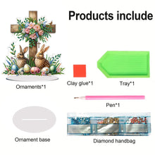 Load image into Gallery viewer, Acrylic Special Shape Easter Cross Desktop Diamond Art Kits Bedroom Table Decor