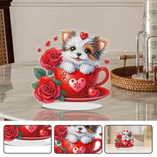 Load image into Gallery viewer, Acrylic Special Shaped Dog Rose DIY Desktop Diamond Painting Art Kits for Home