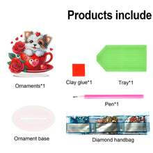Load image into Gallery viewer, Acrylic Special Shaped Dog Rose DIY Desktop Diamond Painting Art Kits for Home