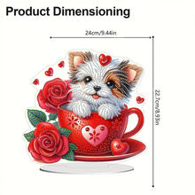Load image into Gallery viewer, Acrylic Special Shaped Dog Rose DIY Desktop Diamond Painting Art Kits for Home