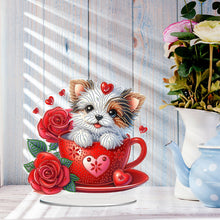 Load image into Gallery viewer, Acrylic Special Shaped Dog Rose DIY Desktop Diamond Painting Art Kits for Home