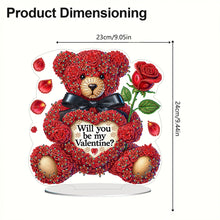 Load image into Gallery viewer, Acrylic Special Shaped Rose Bear DIY Desktop Diamond Painting Art Kits for Home