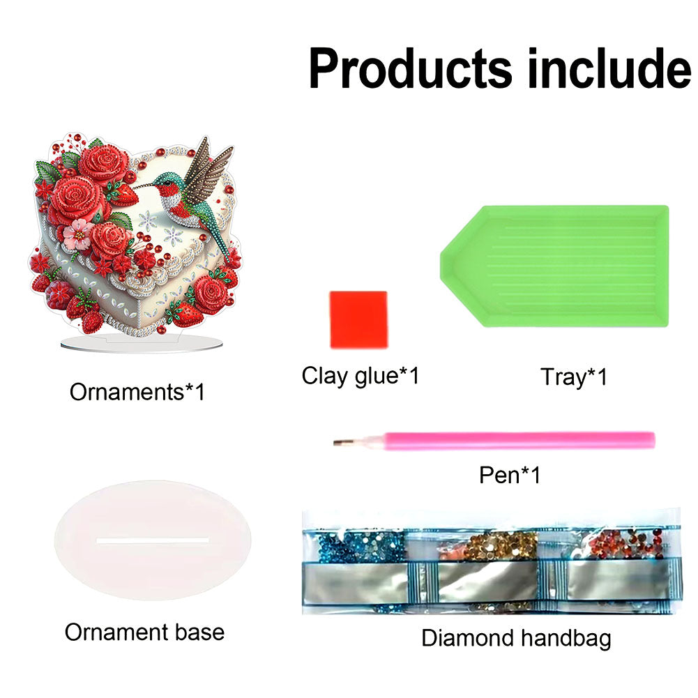 Acrylic Special Shaped Cake 5D DIY Desktop Diamond Painting Art Kits for Home