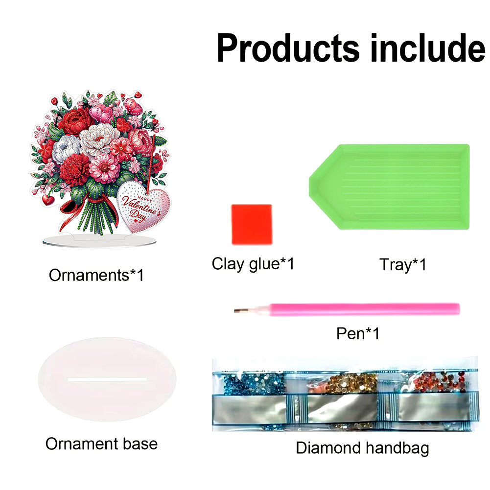 Acrylic Special Shaped Bouquet DIY Desktop Diamond Painting Art Kits for Home