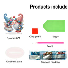 Load image into Gallery viewer, Acrylic Special Shaped Valentine Gnome DIY Desktop Diamond Painting Art Kits