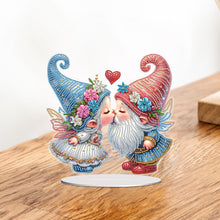 Load image into Gallery viewer, Acrylic Special Shaped Valentine Gnome DIY Desktop Diamond Painting Art Kits