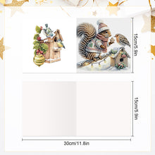 Load image into Gallery viewer, 6Pcs Christmas Squirrel DIY Diamond Painting Card Diamond Painting Greeting Card