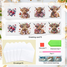 Load image into Gallery viewer, 6Pcs Christmas Squirrel DIY Diamond Painting Card Diamond Painting Greeting Card