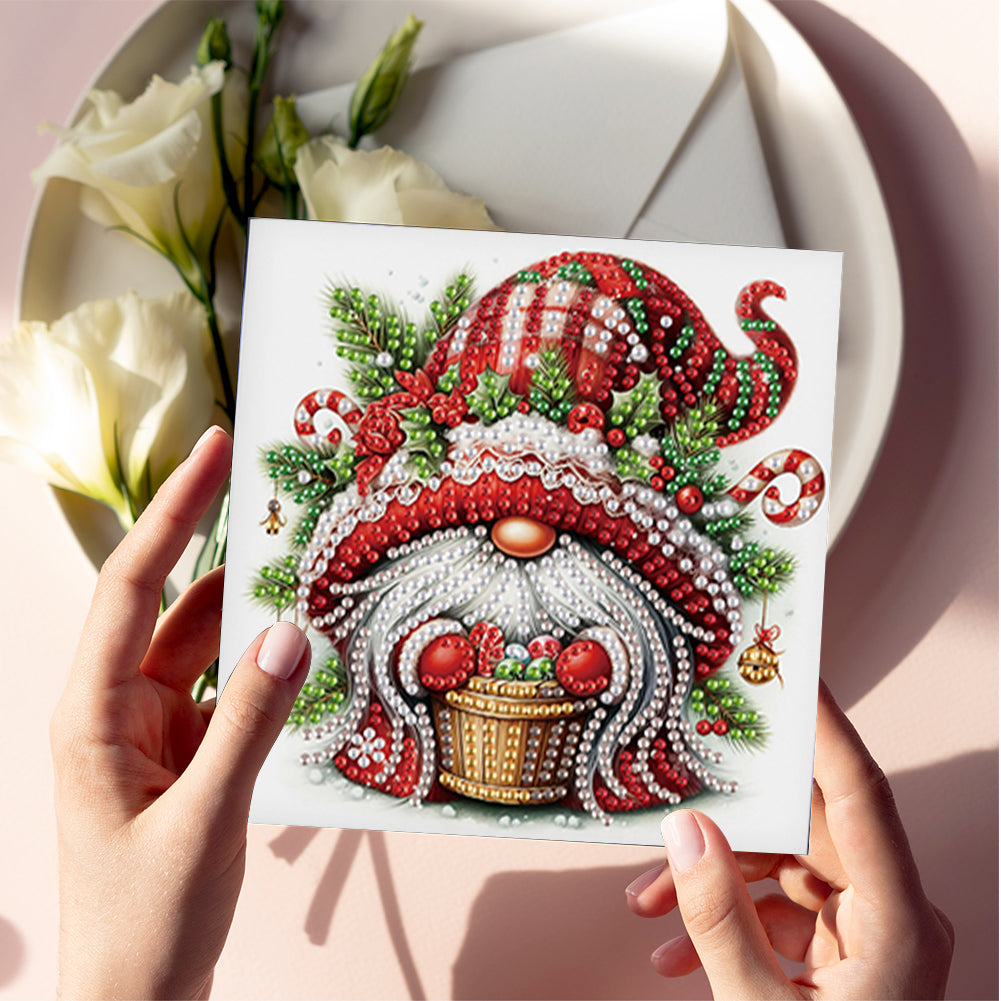 6Pcs Christmas Squirrel DIY Diamond Painting Card Diamond Painting Greeting Card