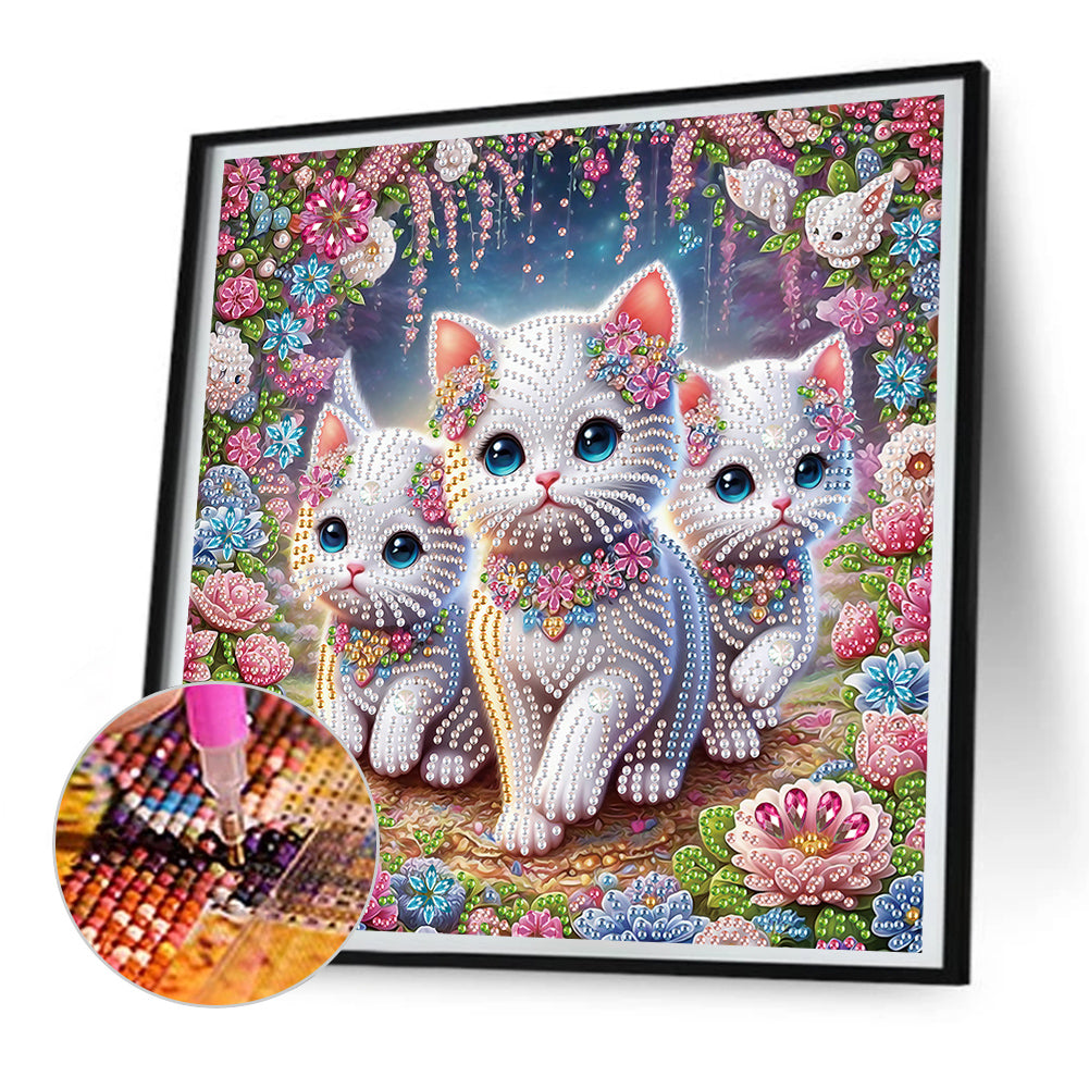 Diamond Painting - Partial Special Shaped - Cat (30*30CM)