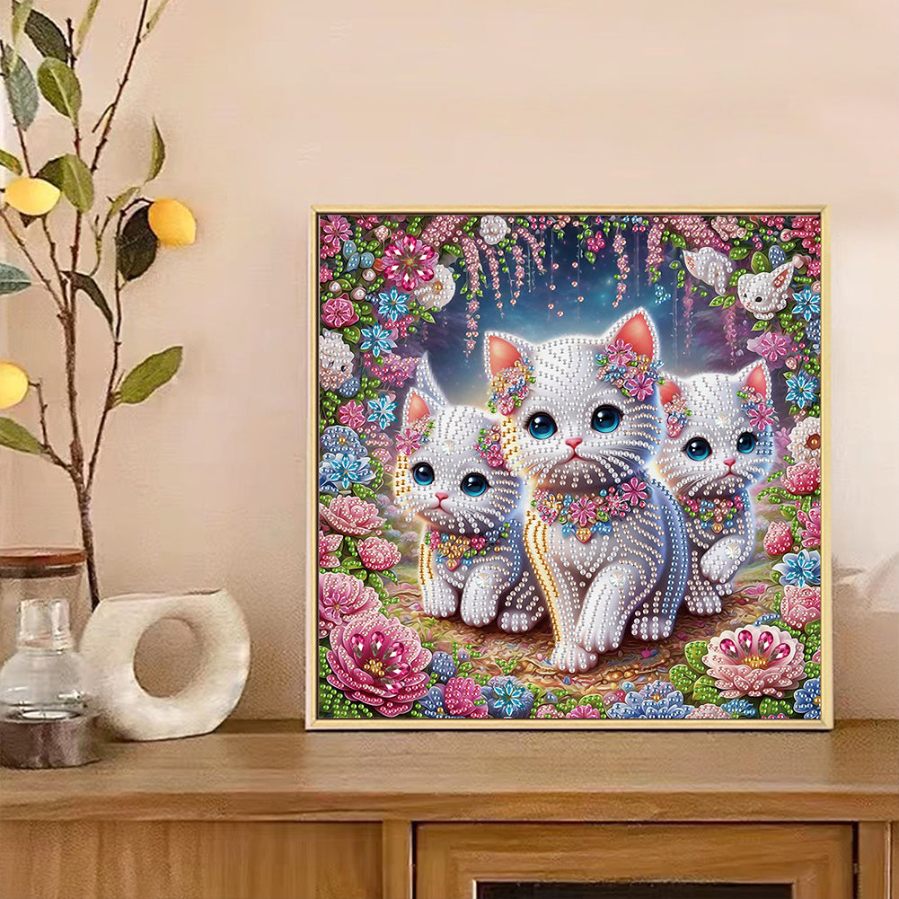 Diamond Painting - Partial Special Shaped - Cat (30*30CM)