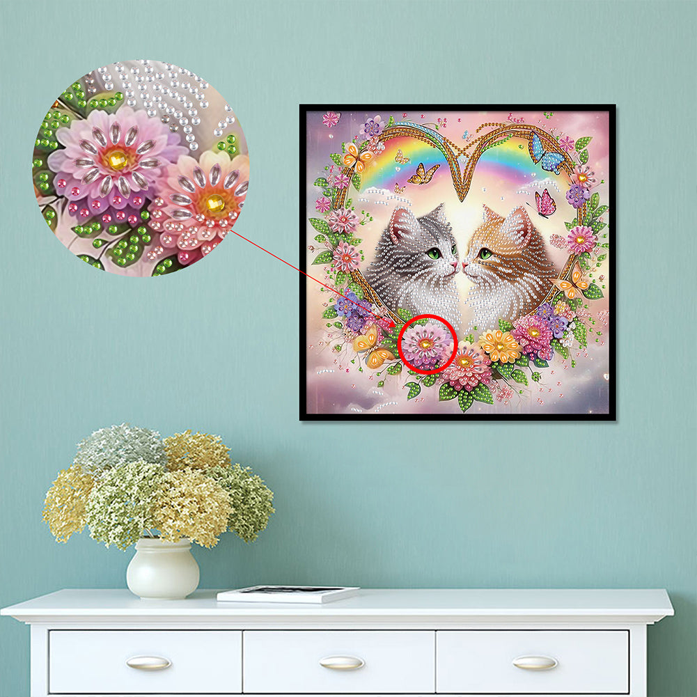 Diamond Painting - Partial Special Shaped - Cat (30*30CM)