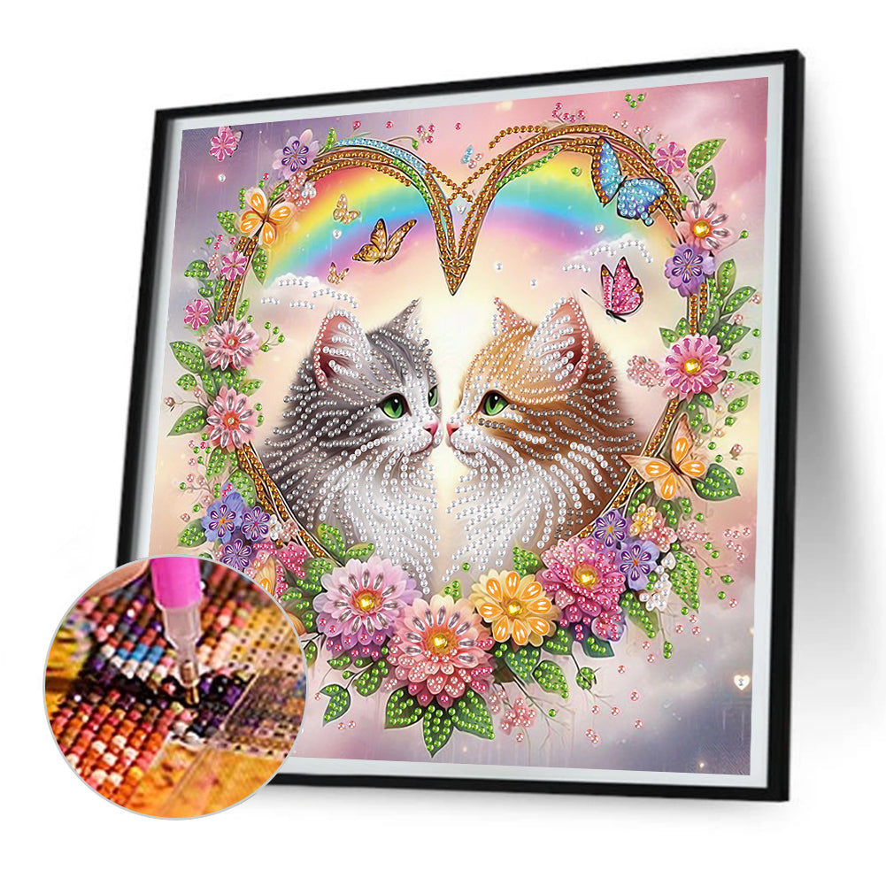 Diamond Painting - Partial Special Shaped - Cat (30*30CM)