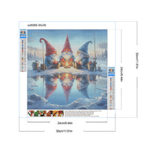 Load image into Gallery viewer, Diamond Painting - Full Round - Gnome Fishing In The Snow (30*30CM)