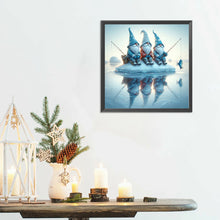 Load image into Gallery viewer, Diamond Painting - Full Round - Gnome Fishing In The Snow (30*30CM)