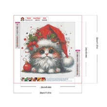 Load image into Gallery viewer, Diamond Painting - Full Round - Christmas kitten (30*30CM)