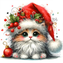 Load image into Gallery viewer, Diamond Painting - Full Round - Christmas kitten (30*30CM)