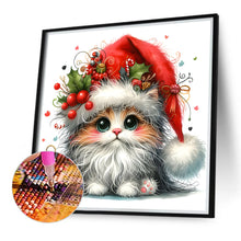 Load image into Gallery viewer, Diamond Painting - Full Round - Christmas kitten (30*30CM)