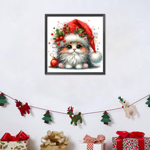 Load image into Gallery viewer, Diamond Painting - Full Round - Christmas kitten (30*30CM)
