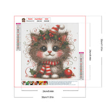 Load image into Gallery viewer, Diamond Painting - Full Round - Christmas kitten (30*30CM)