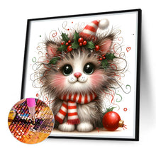 Load image into Gallery viewer, Diamond Painting - Full Round - Christmas kitten (30*30CM)