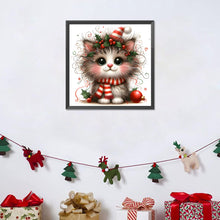 Load image into Gallery viewer, Diamond Painting - Full Round - Christmas kitten (30*30CM)