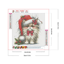 Load image into Gallery viewer, Diamond Painting - Full Round - Christmas kitten (30*30CM)
