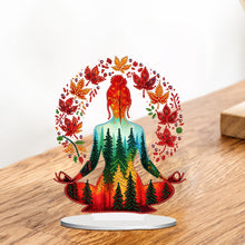 Load image into Gallery viewer, Acrylic Special Shape Sitting Yoga Woman Desktop Diamond Painting Ornament