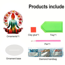 Load image into Gallery viewer, Acrylic Special Shape Sitting Yoga Woman Desktop Diamond Painting Ornament