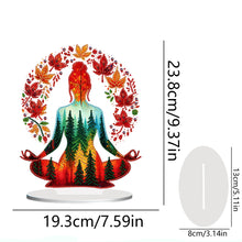 Load image into Gallery viewer, Acrylic Special Shape Sitting Yoga Woman Desktop Diamond Painting Ornament