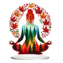 Load image into Gallery viewer, Acrylic Special Shape Sitting Yoga Woman Desktop Diamond Painting Ornament