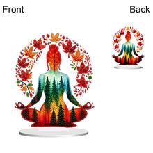 Load image into Gallery viewer, Acrylic Special Shape Sitting Yoga Woman Desktop Diamond Painting Ornament