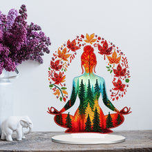 Load image into Gallery viewer, Acrylic Special Shape Sitting Yoga Woman Desktop Diamond Painting Ornament