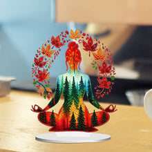 Load image into Gallery viewer, Acrylic Special Shape Sitting Yoga Woman Desktop Diamond Painting Ornament