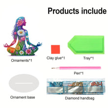 Load image into Gallery viewer, Acrylic Special Shape Sitting Yoga Woman Desktop Diamond Painting Ornament