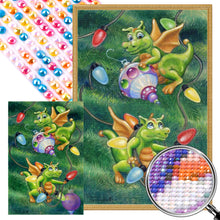 Load image into Gallery viewer, AB Diamond Painting - Full Round - Little green dragons and Christmas decorations (40*60CM)