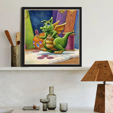 Load image into Gallery viewer, Diamond Painting - Full Round - Dragon button in the library (40*40CM)