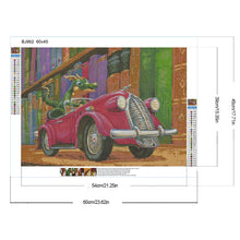 Load image into Gallery viewer, Diamond Painting - Full Round - Dinosaur driving in the library (60*45CM)