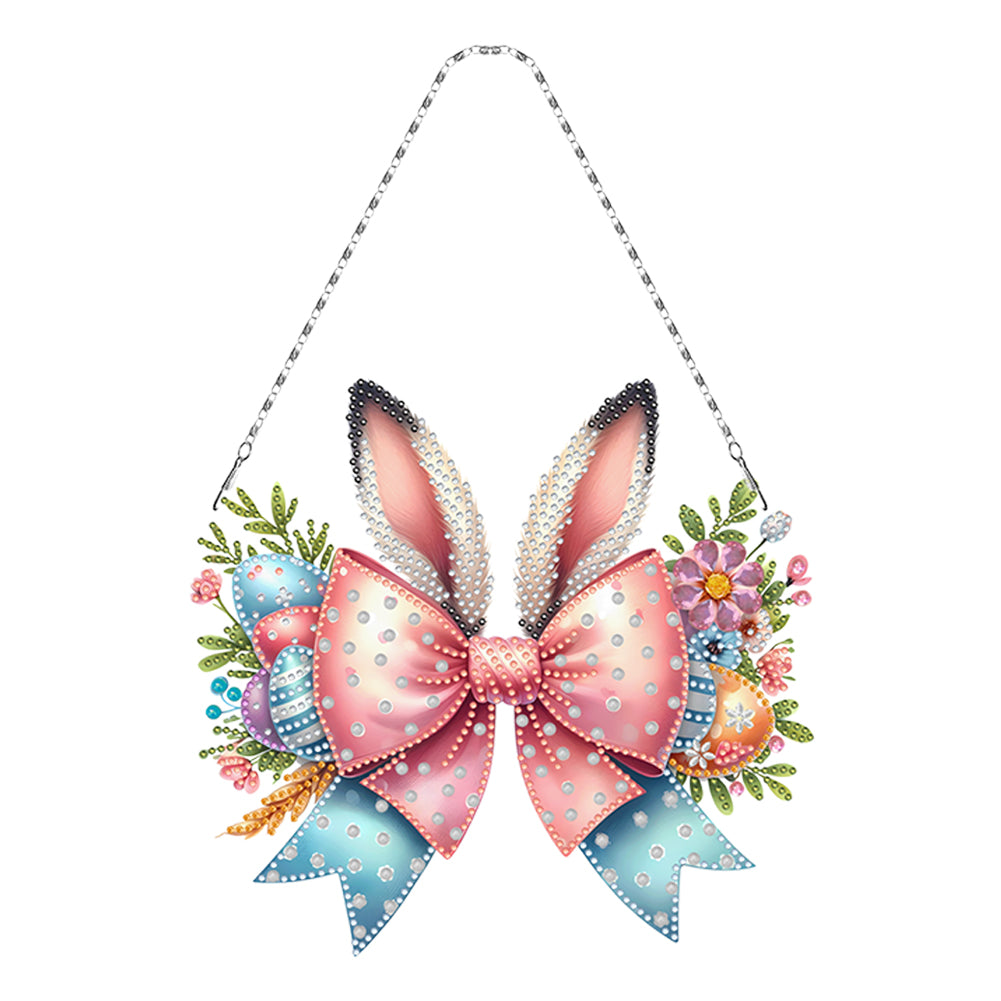 Easter Bow DIY Diamond Art Pendant Kit Diamond Painting Ornaments for Wall Door